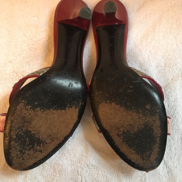 Louis Vuitton Red Satin Cherry Blossom Heel - Picture 4 of 4